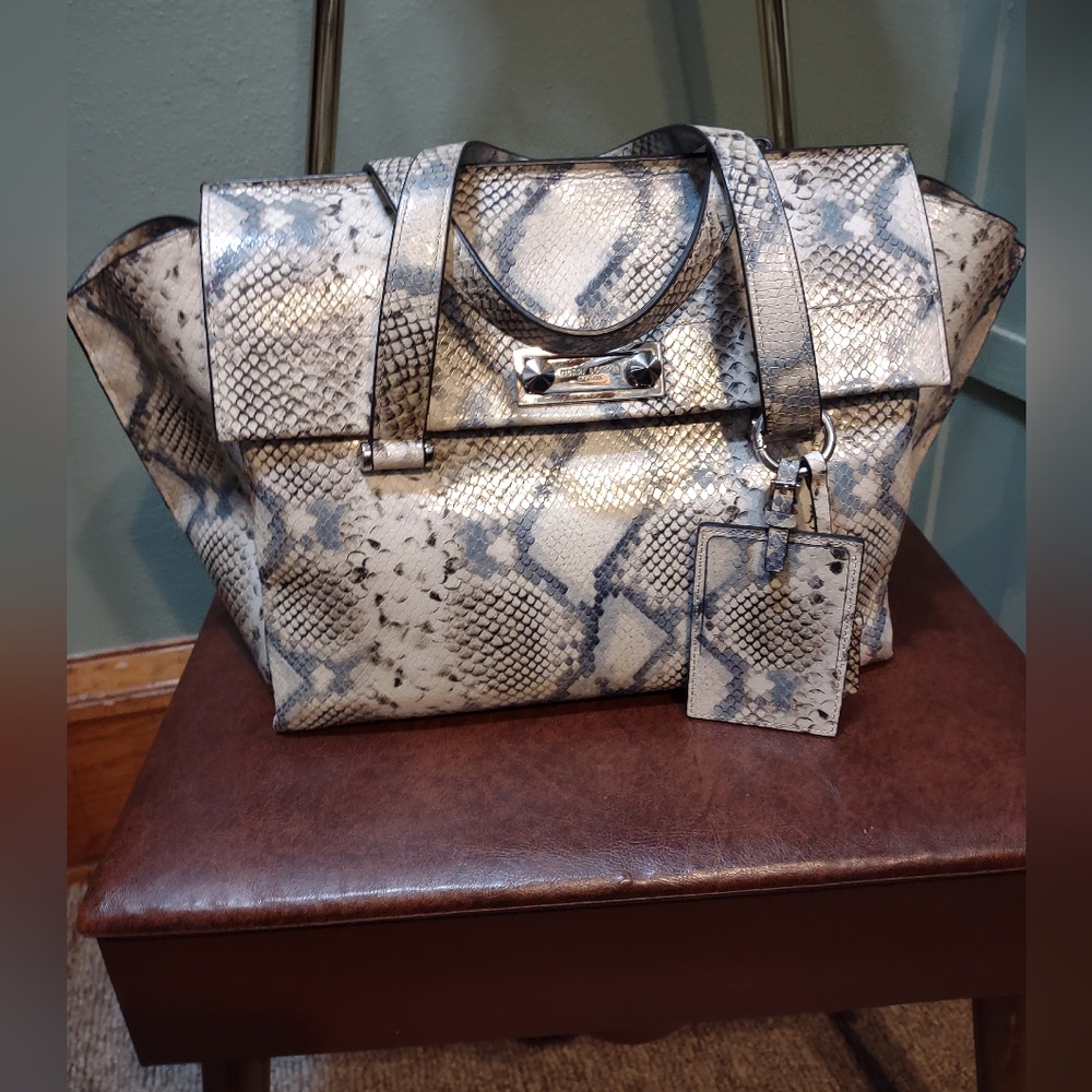 Henri Bendel Modern Icon Convertible Satchel - Snake